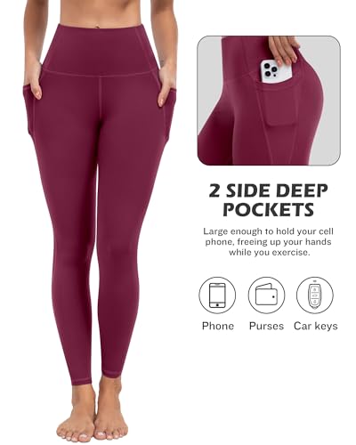 ATHVOTAR Leggings with Pockets for Women, 7 Packs High Waisted Workout Tummy Control Yoga Pants2