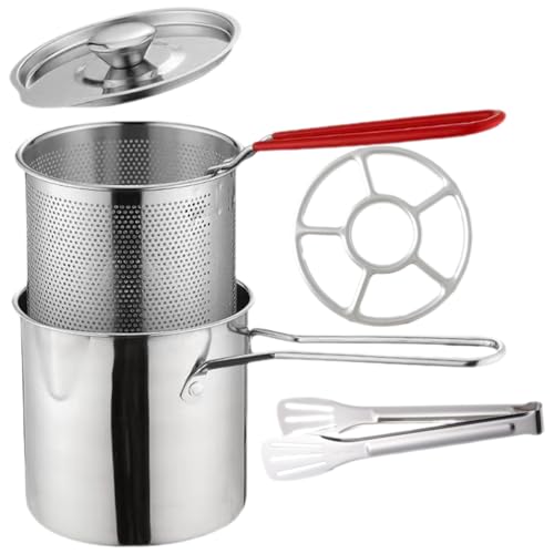 Montgomery Ward Ginny's Brand Deep Fryer with Timer - Kitchen Essentials, 3 Baskets, Built in Timer, Delicious Red, 4 Quart Tank