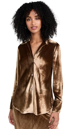 Vince Womens Velvet BIAS L/S Shirt, X-Large