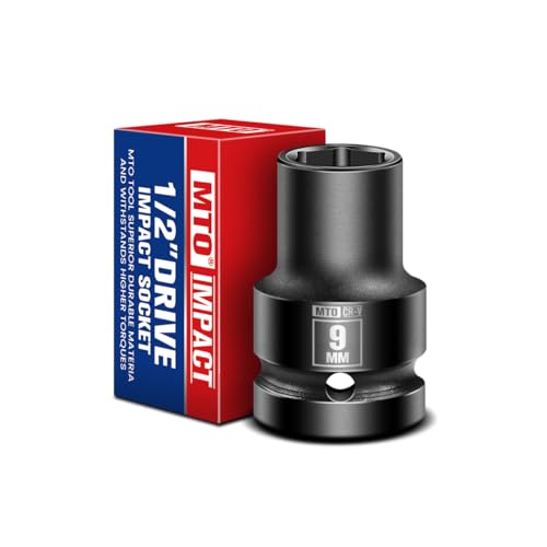 Image of MTO 1 /2 inch Drive 9mm Shallow Impact Socket, 6-Point Metric Socket for Automotive Maintaince, CR-V Steel Meets ANSI Standards