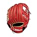 Wilson 2024 A200™ EZ Catch™ - Guante T-Ball de 9 Pulgadas para lanzar a la Derecha, Rojo/Dorado metálico
