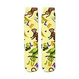 jeansame lange Socken Schlauchsocken Faultier Affe Dschungel Gelb Wade Kniestrümpfe für Damen Herren Jungen Mädchen Kinder Sport Warm Winter Herbst Frühling, Color859, One size