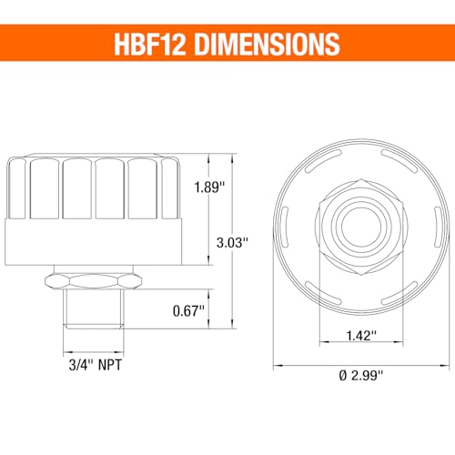 Image of Buyers Products HBF12 DC Hydraulic Power Unit 3 /4 Inch Breather Cap, Free Flow Ventilator for Reservoir, Oil-Resistant, 3 /4 NPT