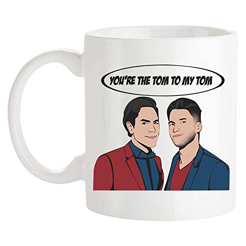 Fonhark - Vanderpump Rules, Tom Sandoval & Tom Schwartz, tazza da caffè divertente con scritta in inglese "Best Friend", "Reality TV Pop Culture", 325 ml, colore: bianco