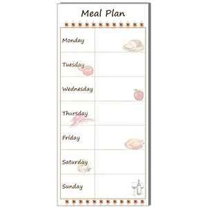 Teal Weekly Meal Planning Calendar Grocery Shopping List Magnet