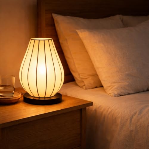 Image of Lexton 10.5 Inch Decorative Table Lamp for Bedroom | Fabric Shade Bedside Night Lamp with Inline Switch & 2 Pin Plug | Compact Desk Lamp for Study Table, Living Room & Home Decor Lighting (Pack of 1)