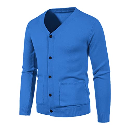 Cardigan homme en tricot Roquorl bleu L, veste tendance et décontractée