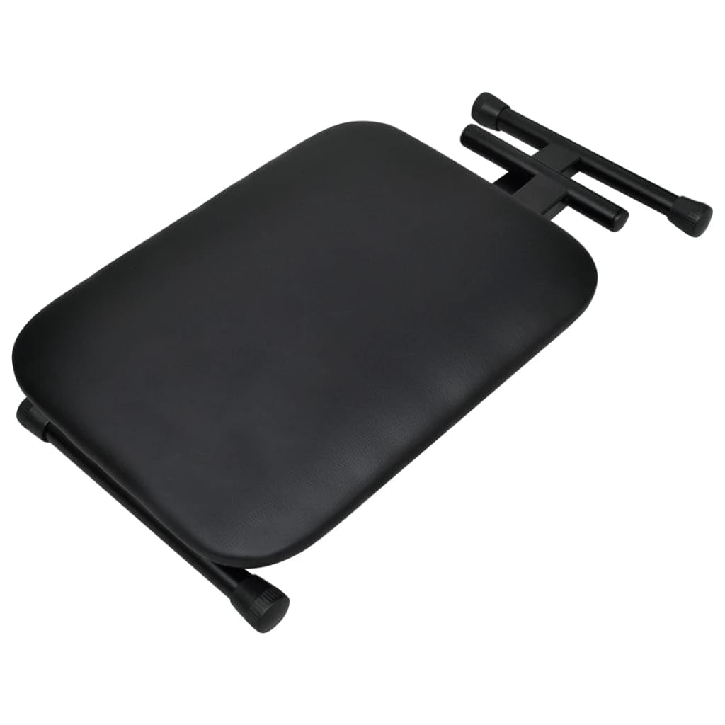 Doppelstrebiger Keyboard-Ständer und Hocker Set Schwarz Höhenverstellbar Gepolstert Stabil Für Musiker Klavier Gitarre Schlagzeug Studio Bühne Konzert