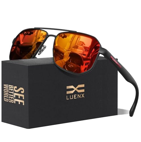 LUENX Aviator Sunglasses for Men - UV 400 Protection