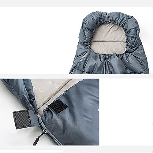 Jianghuayunchuanri Bequemer Schlafsack Outdoor Camping Schlafsack Universal Verdickte kaltefeste Erwachsene Tragbare Schlafsack Indoor- und Outdoor-Aktivitäten (Farbe : Grau, Size : 230x100cm) - Image 5