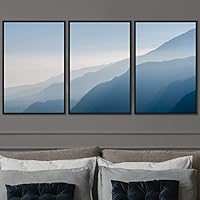 3 Piece Framed Canvas Wall Art Abstract Mountain Top Landscape Canvas Prints Home Artwork Decoration for Living Room,Bedroom - 16