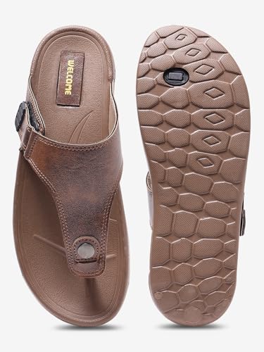 Image of WELCOME Soft Men's Slippers with Cushion FootBed for Adult | Comfortable & Light Weight | Stylish & Anti-Skid | Waterproof & Regular Flip Flops for Gents /Boys