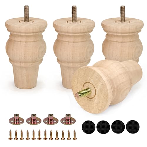 Aiminjey Patas redondas de madera para muebles de 10 cm