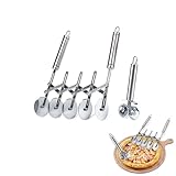 5-Wheel Pastry Cutter, 2-Piece Multifunctional Pasta Cutter Wheel with Handle for Baking, Pizza Cutting, Cookie Dividing, Multifunctional Pasta Cutter
