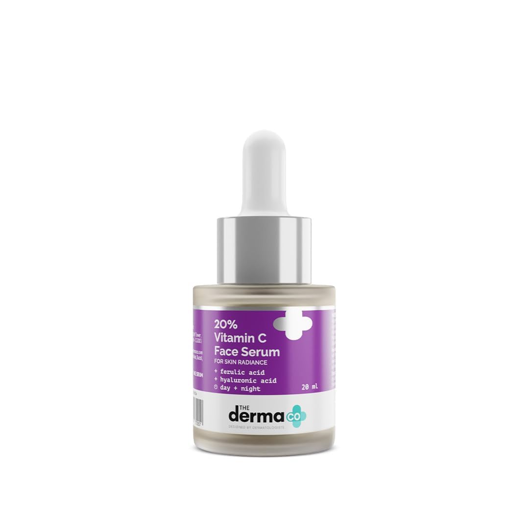 The Derma Co 20% Vitamin C Face Serum | For Glowing Skin | Brightens & Evens Skin | Fights Pigmentation | Suitable for Oily Skin | 20 ml