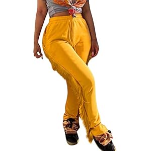 LULER Vrijetijdsbroek voor dames, casual, modieus, effen, warme joggingbroek met split en kwastjes, vrijetijdsbroek, broek voor dames, kort