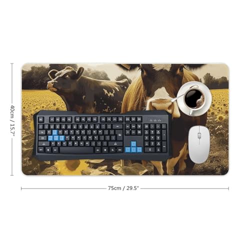 Tapis de souris de jeu protégeant le bureau imprimé vache 3D