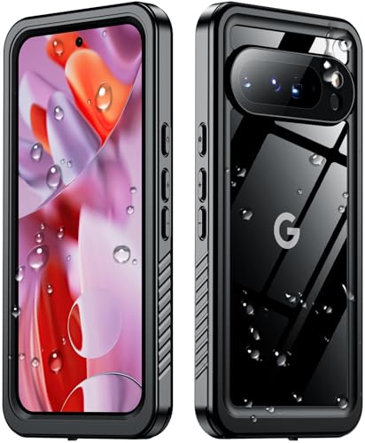 SPIDERCASE Designed for Google Pixel 9 Pro Case Waterproof,[12FT Military Drop Proof] [IP68 Waterproof] [360°Full Body Protection] Heavy Duty Protective Cover for Pixel 9 Pro 6.3”,Black