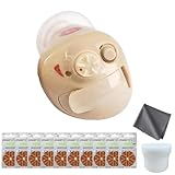 新安心パック保証付 二コン耳あな型デジタル補聴器 ニコン・エシロール NEF-M100S 携帯用ケース付 日本製 軽度から中度難聴用 ラクラク電池交換方式 紛失・水没・破損の無償交換保証 電池10パック（60粒）・マイクロファイバークロス・乾燥カップ付き (右耳用)