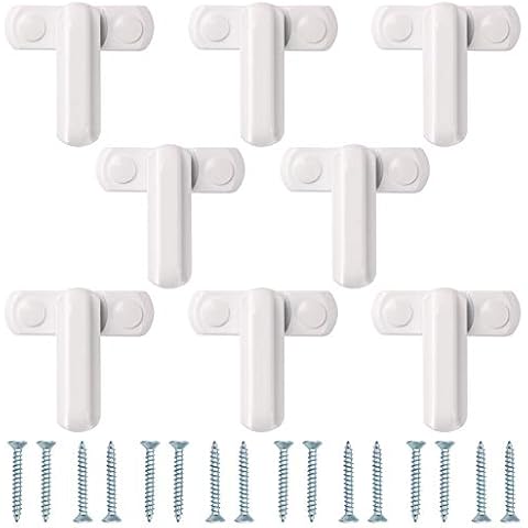 Kinstecks 8PCS Sash Jammer Strong Zinc Cast Alloy Extra Security Locks Sash Blocker Jammer for Various UPVC/PVC Doors and Windows and Home Security-White Cover