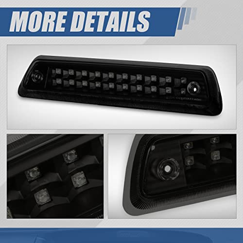 Dual Row Full Led 3Rd Third Tail Brake Light With Cargo Lamp Compatible With Ford F150 Lincoln Mark Lt 09-14, Black Housing Smoked Lens #TOP4