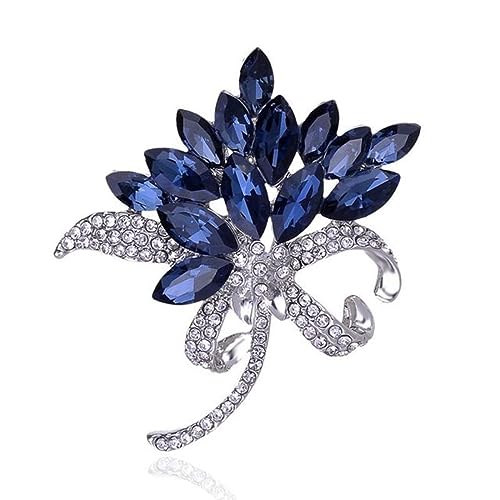 YAHOYA Zaffiro di Lusso Fiore di Cristallo Spilla Donne Eleganti Squisiti Accessori da Sposa Top Design Spille Gioielli Corsage