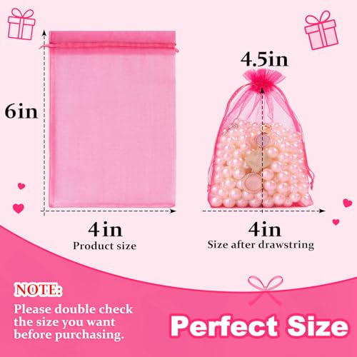 Image of Crweety 50 Pack 4x6 Inch Assorted Color Organza Bags, Vibrant Mix of 10 Colors Mesh Gift Bags for Wedding Favors, Birthday Party Favor, Goodie Treat Bag, Candy Jewelry Sachet Packaging & Graduation