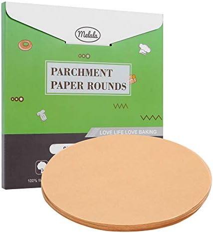 Melala 200Pcs Parchment Paper Rounds 7 Inch, Unbleached Non-Stick Precut Parchment Paper Liners for Tortilla Press, Air Fryer, Round Cake Pan,Springform Pan,Toaster Oven(Unbleached)