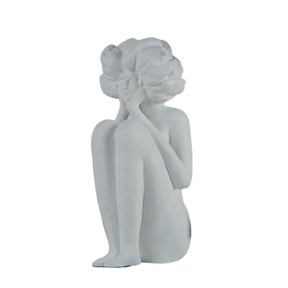 Serre-Livres Statue Blanche Nordique en Résine de 30 cm pour Décoration de Salon