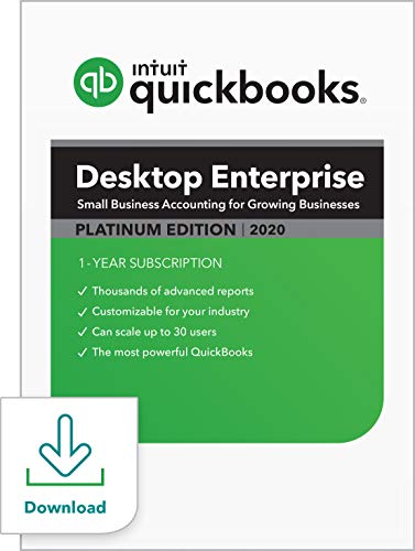 [Old Version] QuickBooks Desktop Enterprise Platinum 2020 Accounting Software for Business - 5 User [PC Download]
