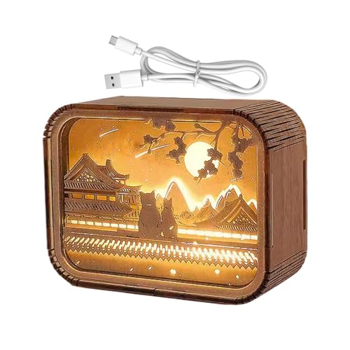 Veilleuse bois puzzle LED pour apaiser les yeux fatigués le soir