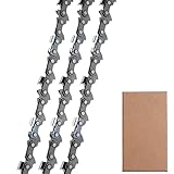 3 Stück 35cm Kettensägenkette 3/8'LP 52 Antriebsglieder 1.1mm Rückschlagsarme Sägenkette kompatibel mit Bosch AKE35S AKE35-19S, Makita DUC353Z, Husqvarna, Einhell, Dolmar und mehr