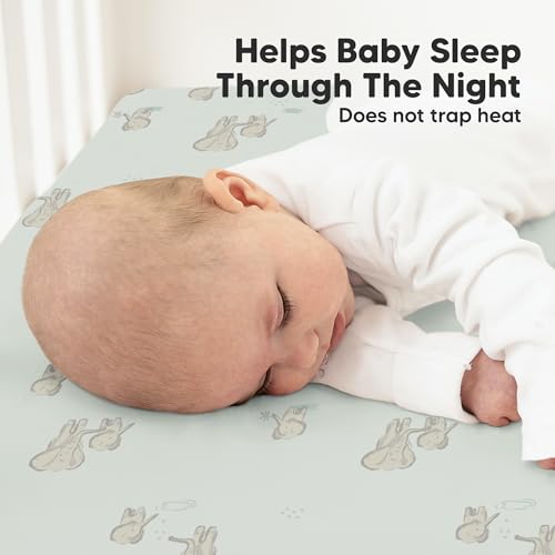 Image of KeaBabies 2-pk Organic Cotton Crib Sheets for Boys Girls 52x28 (Elly) | Fitted Crib Mattress Sheet Neutral, Breathable Cover for Baby Bed Set, Toddler Mattress, Soft & Cute Prints