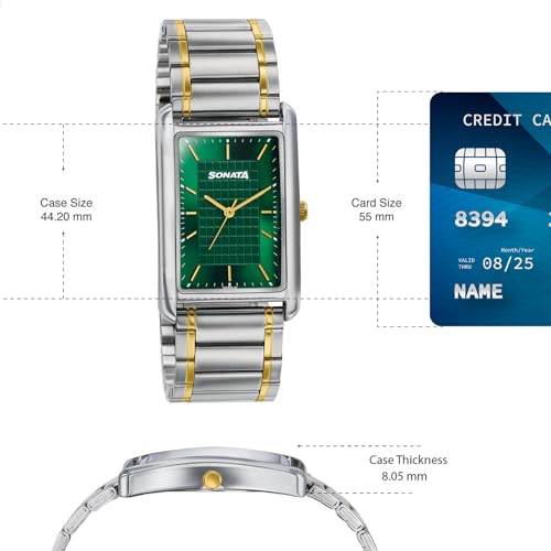 Image of Sonata Ascent with Quartz Analog with Leather Strap Watch for Men