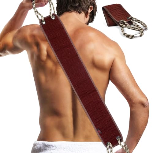 AYBUY Spazzola Bagno Schiena, Scrubber per la Schiena, Lavaschiena Esfoliante per Massaggi da Bagno, Scrubber Schiena Doccia a Doppia Faccia per Esfoliazione, Pulito(Marrone)