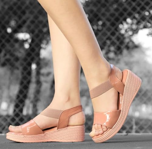 Image of WUGATTI Women's Synthetic Slip-On Comfortable, Trendy & Casual Wedges Sandal