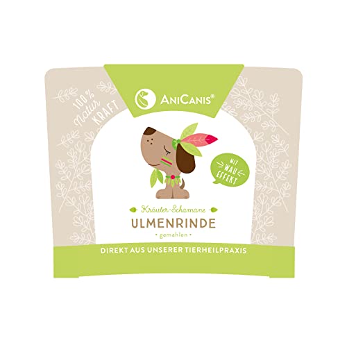 AniCanis Ulmenrinde für Hunde & Katzen - Ulmenrindenpulver - Magen & Darm Übersäuerung Schmatzen & Gras fressen - Futterzusatz - 75g