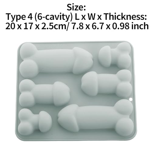 Molde de silicona para cubitos con forma de genitales masculinos miniatura 2