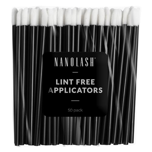 Aplicadores para extensión de pestañas Nanolash 50 uds - sin pelusas aplicadores de pestañas desechables, pincel de pestanas