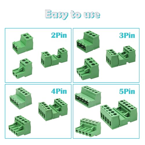 Conectores PCB de tornillo 5.08mm para reparar y montar circuitos de 2 a 5 pines 4