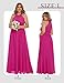 Wedtrend Women's Bridesmaid Dresses, Halter Sleeveless Cocktail Dress Ruffle Floral Lace Chiffon Short Prom Dress WT0201Fuchsia-3XL