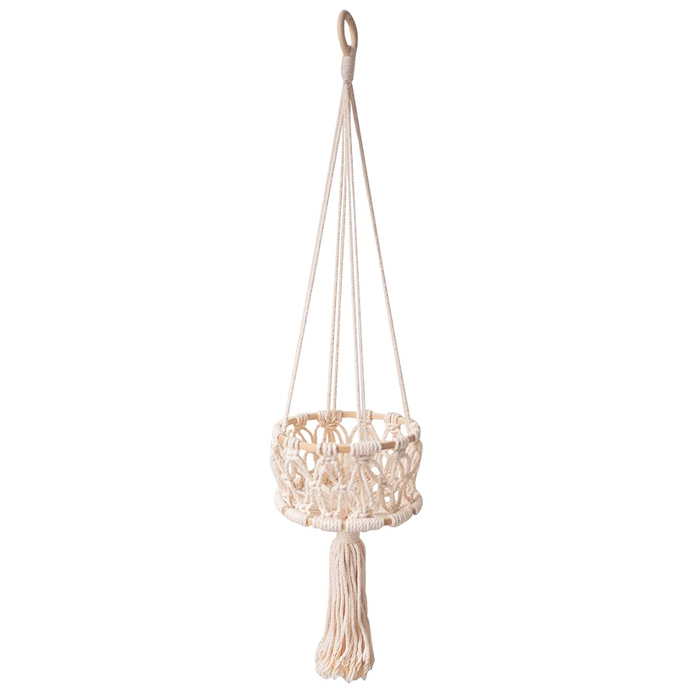 Cesta colgante de cuerda de algodón para frutas organizador vertical de verduras para cocina