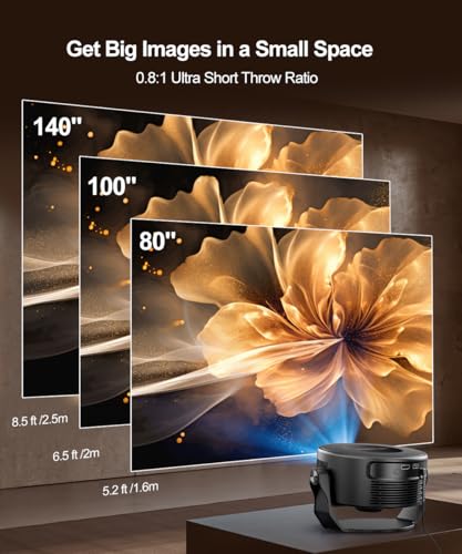 Image of Magcubic Smart Projector, Mini Projector with WiFi and Bluetooth HY300GT | Portable Projector 2K Support, Voice Control, Auto Keystone, Built-in Apps, 5W Speaker Proyector for Movie Home Outdoor