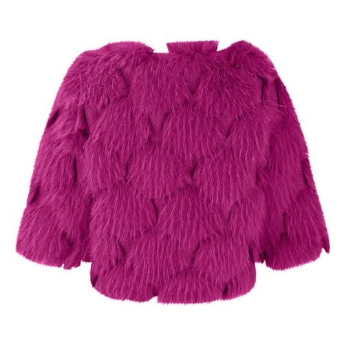 Girls Faux-Fu𝗿 Jacket Coat Spring Fashion Cool Jackets Tops Open Front Cardigan Warm Fuzzy Part𝘆 Outerwear3