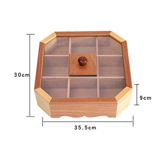 Uxzdx Cujux Creative Wooden Dried Fruit Box, Living Room Split Candy Box With Lid, Solid Wood Nut Snack Compote #TOP1