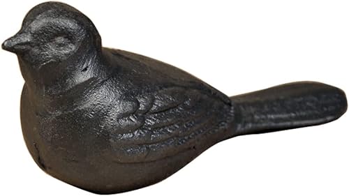 Estatua rústica de pájaro de hierro fundido, estatua de pájaro de casa de campo elegante, figura de pájaro de casa de campo, decoración de