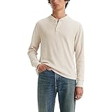 Levi's Men's Long Sleeve Thermal 3 Button Henley, Rainy Day