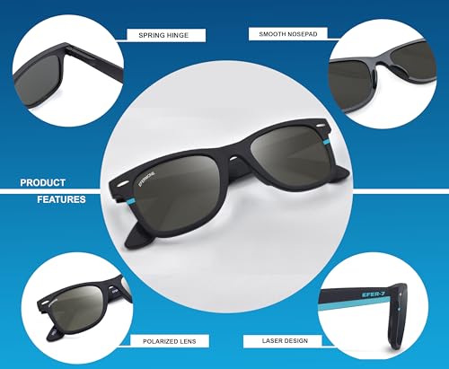 EFERMONE® Polarized Sunglass For Men and Women with advanced 400nm Dual Coat lens for UV protection and Vibrant Vision (Efer-7 series) - Image 3