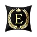 Produktbild NIUQY Mode Kissenbezug schwarz und Gold Brief Kissenbezug Sofakissenbezug Home Tägliches Wesentliches Decor Charakteristisch Klassisch Geschenk