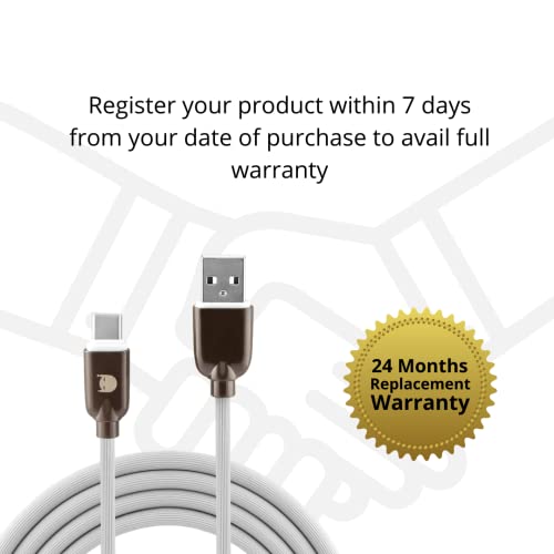 Image of Inari Premium Gear Tpe Zinc Alloy Shells Usb Type-C 3A Fast Charging Cable For Android Smartphones, Tablets, Bluetooth Speakers, Wireless Earphones, Power Banks & Adaptors - 1 M (Grey, 4.2Mm Thick)